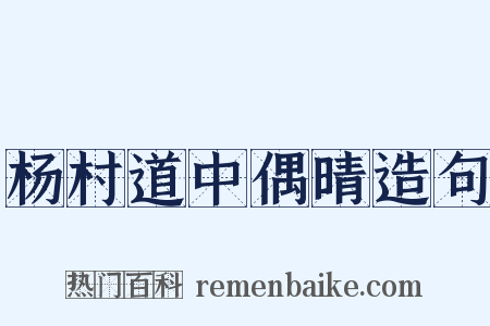 杨村道中偶晴造句是什么意思的图片